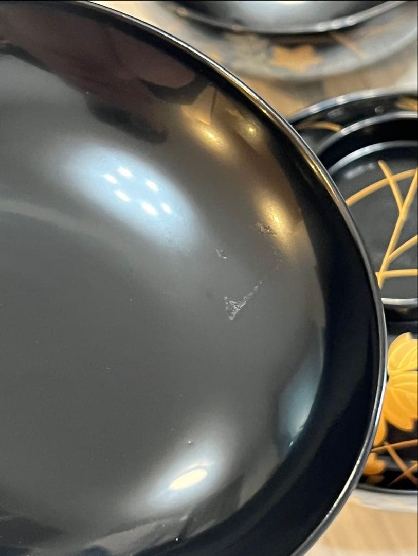 輪島塗 秋草蒔絵 煮物椀　5客　桐箱入　五客揃 蒔絵 漆器