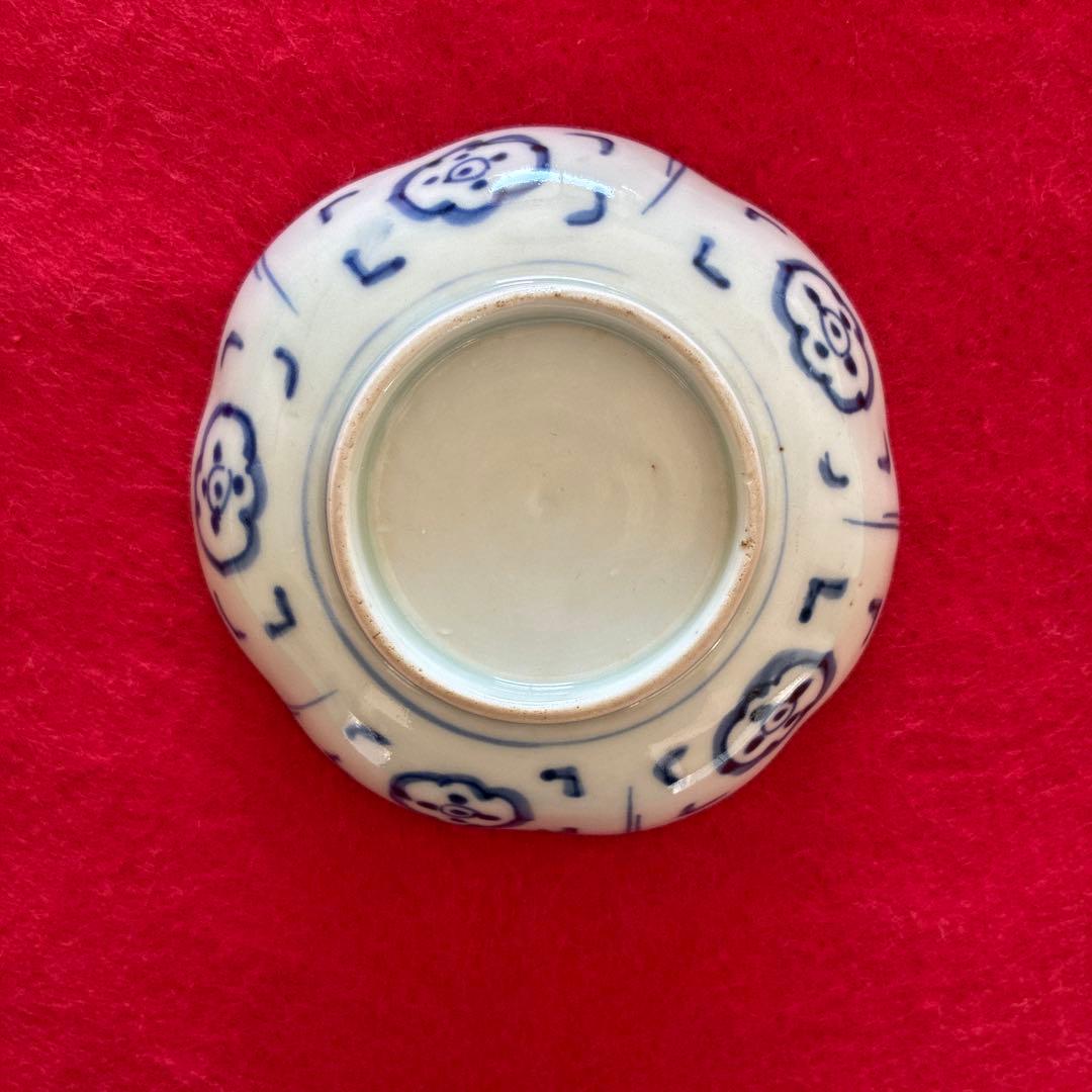 古伊万里　染付　花文　小皿　5枚組