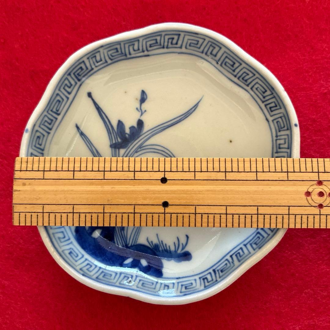 古伊万里　染付　花文　小皿　5枚組