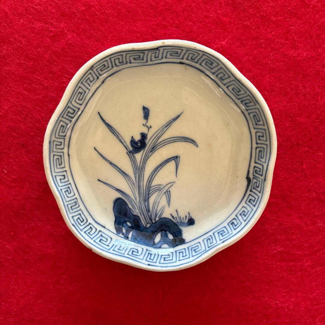 古伊万里　染付　花文　小皿　5枚組