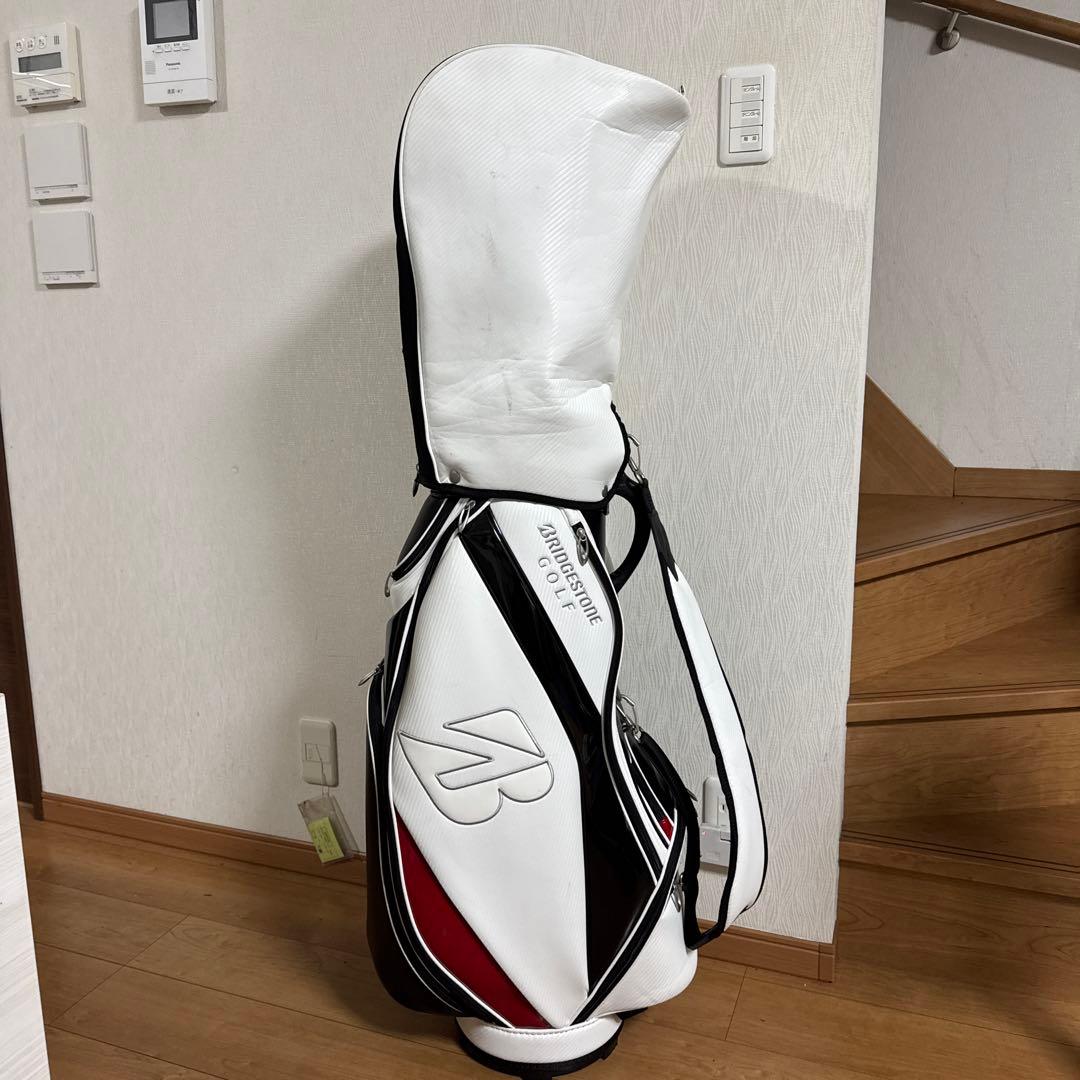 ブリヂストン キャディバッグ 白黒赤　松竹梅