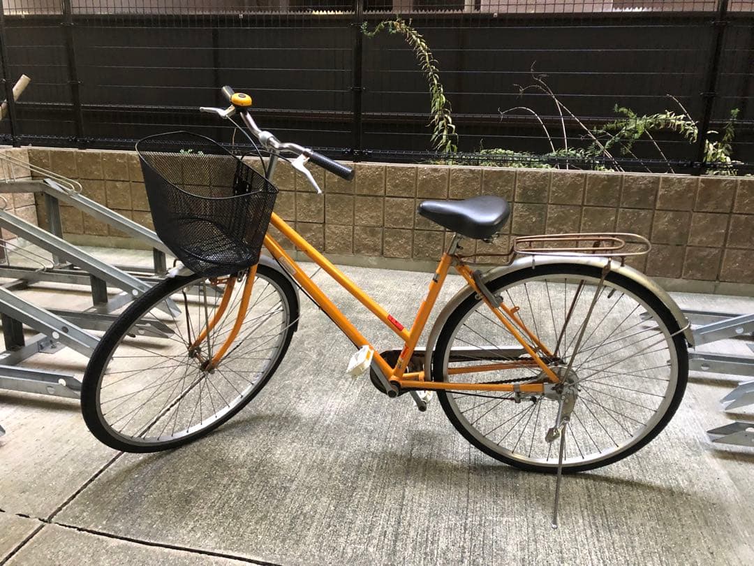 直接手渡しのみ対応(大阪日本橋駅) オレンジ シティサイクル 前面バスケット付き