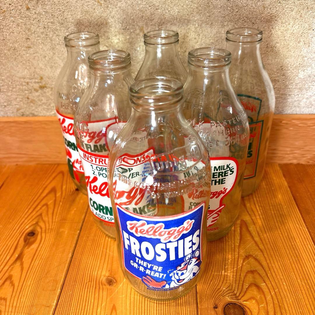 80年代　ケロッグ　ボトル　牛乳瓶　セット　コーネリアス　トニータイガー