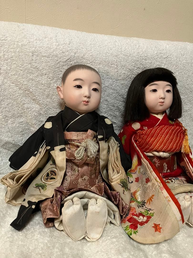 市松人形 可愛い男女2体