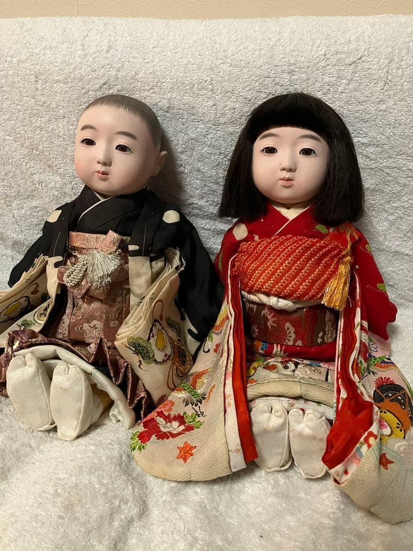 市松人形 可愛い男女2体