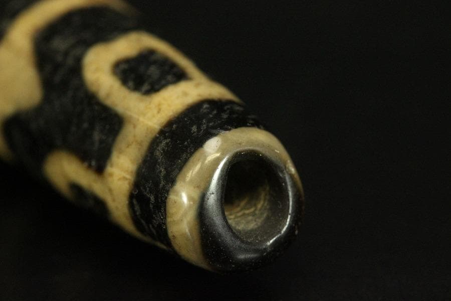 中国美術 天珠石 西蔵 チベット 長5.3cm 旧家蔵 KN61