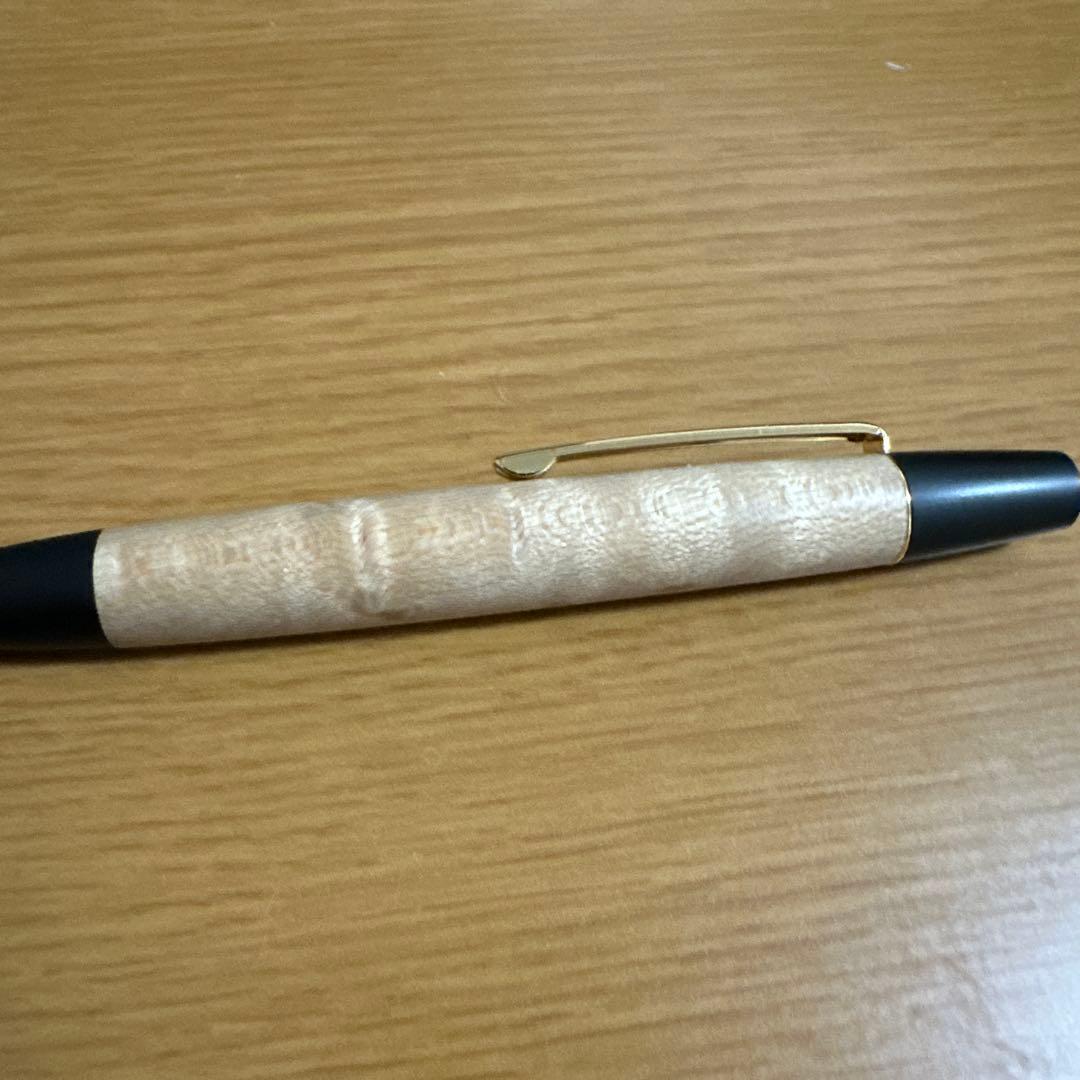 E*N様 野原工芸　　バーズアイメイプル　ボールペン　ロータリータイプ　ゴールド
