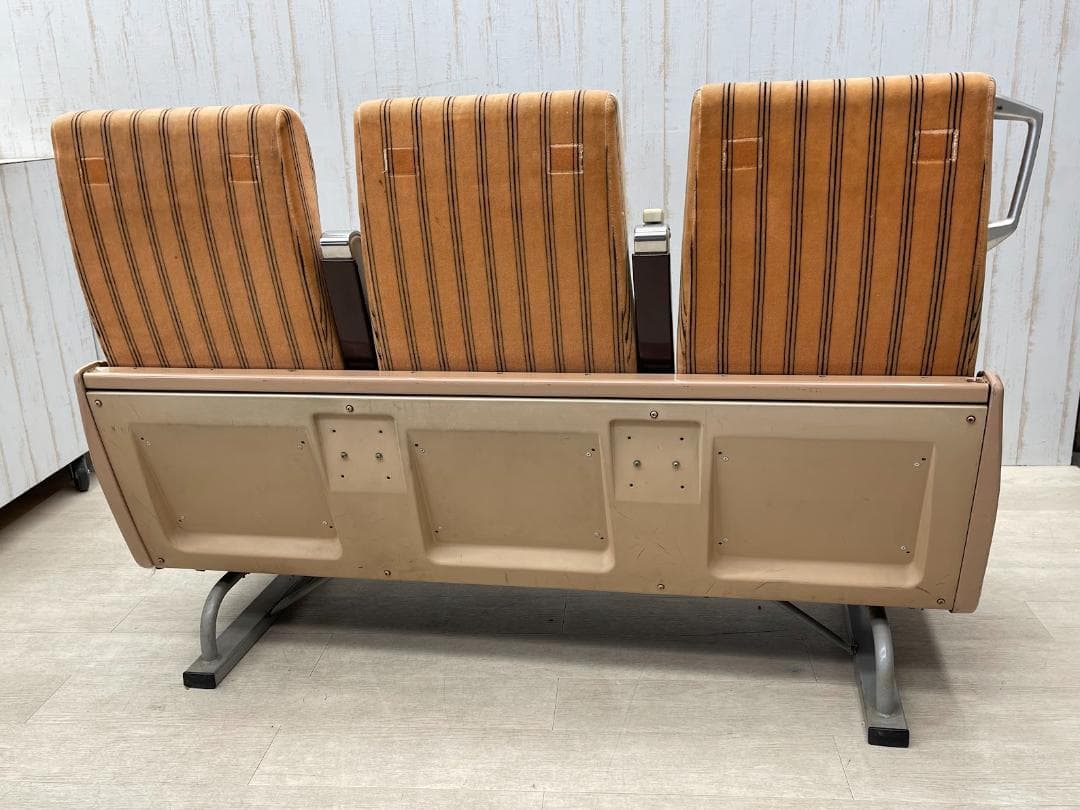 美品　0系新幹線 普通席 3列シート 簡易リクライニング せり出し式 ストライプ