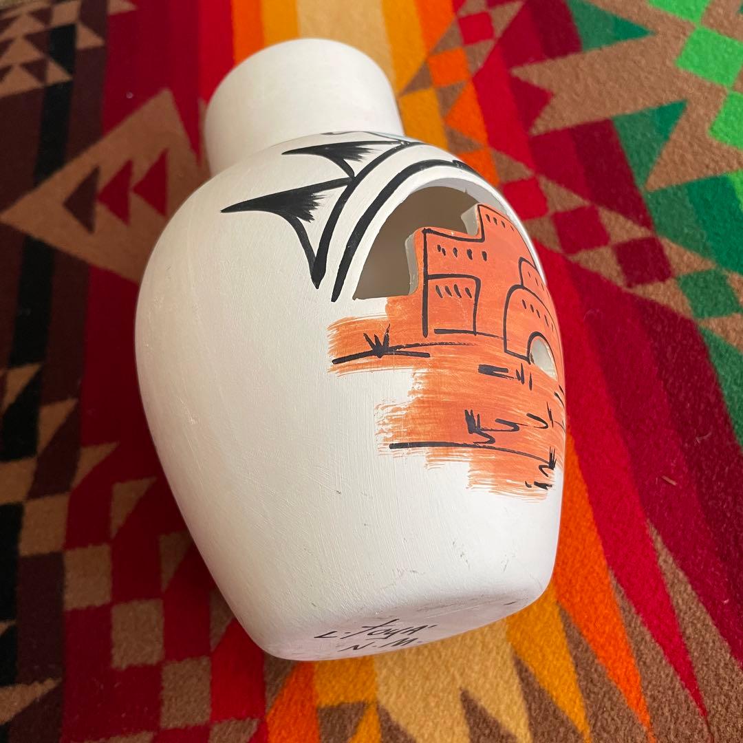 希少品！ネイティブアメリカンnavajo ナバホ族の壷　USAプエブロ雑貨チマヨ