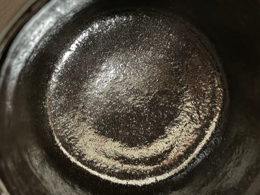 十代大樋長左衛門　黒茶盌　共箱　共布　栞　茶碗　大樋焼　楽茶碗　茶道具