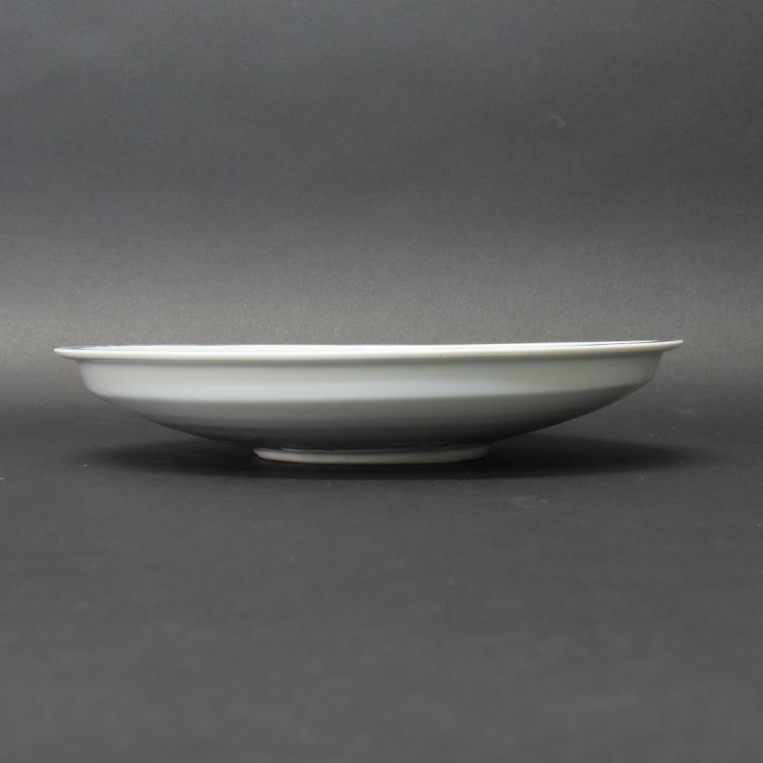 353【初期伊万里写 染付輪線文 七寸皿】　検)加藤静允 / 古伊万里