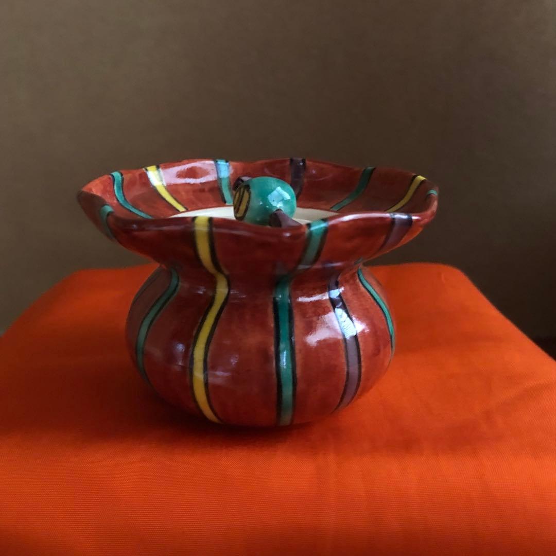 茶道具　仁清写赤線文　森里陶楽造　茶器　高台寺窯