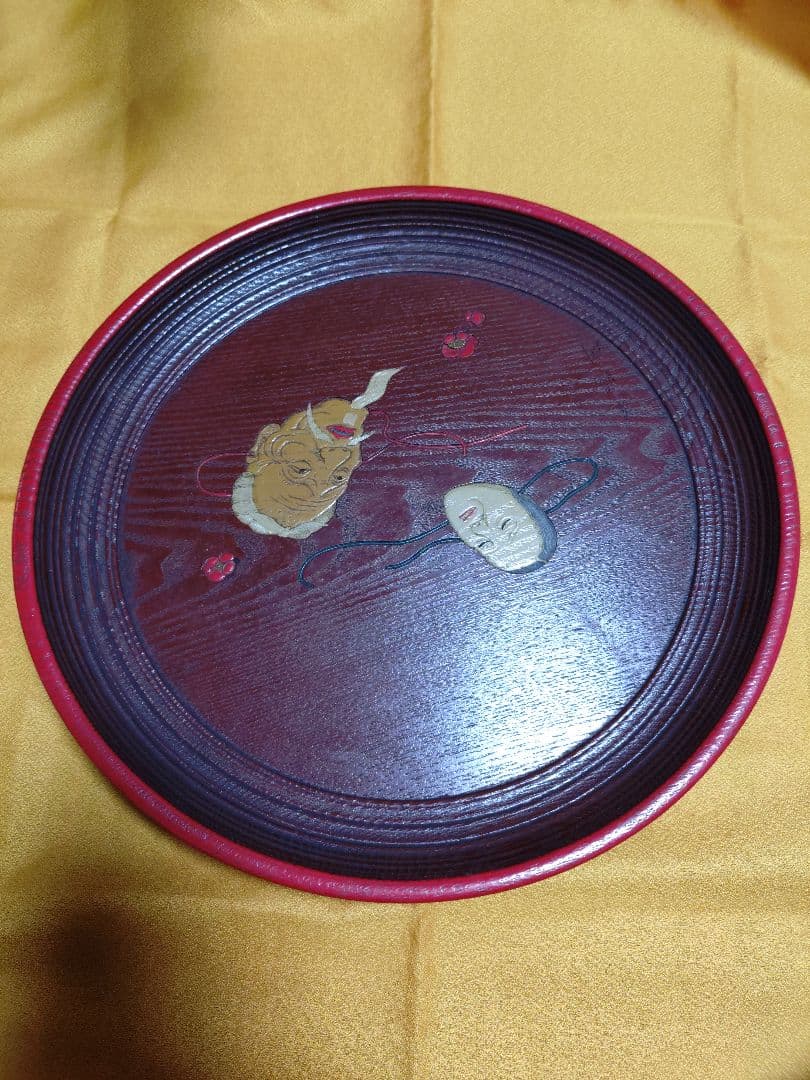 鎌倉 盆 漆 彫刻 在銘 東満 高台 アンティーク 工芸品 置物