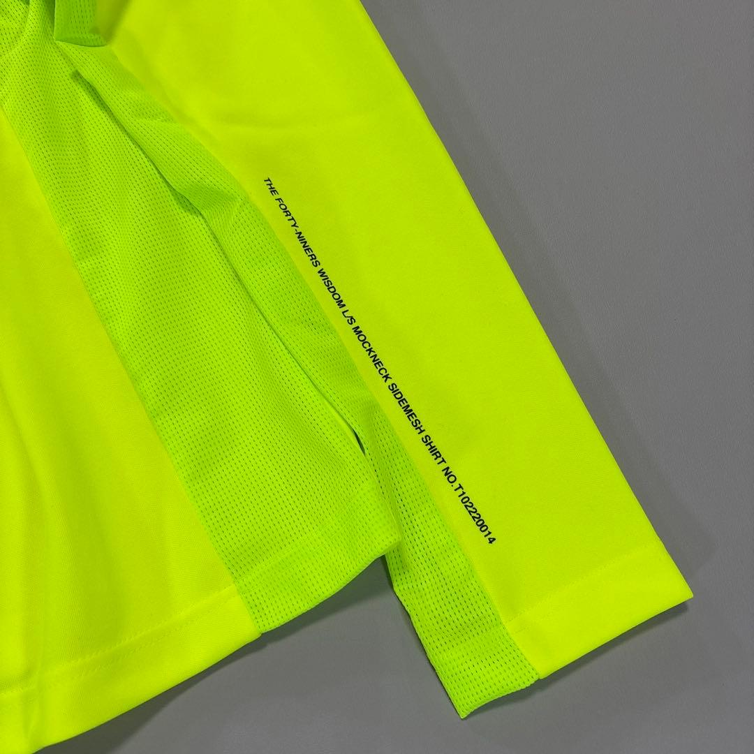 未使用品❗️TFW49 長袖モックネックシャツ　蛍光イエロー　サイドメッシュ　L