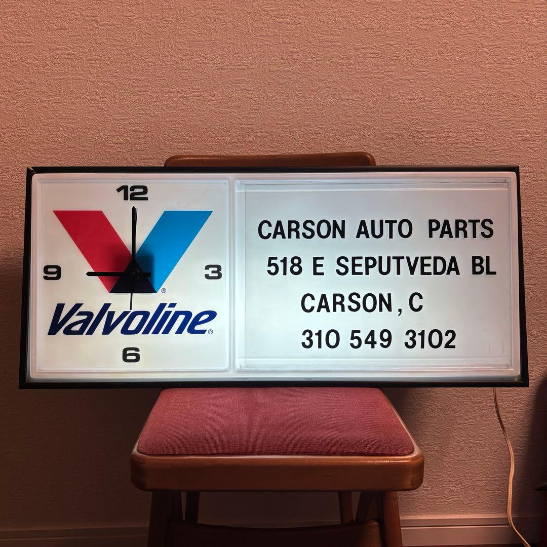 専用【Valvoline バルボリンオイル】ヴィンテージネオン時計付看板