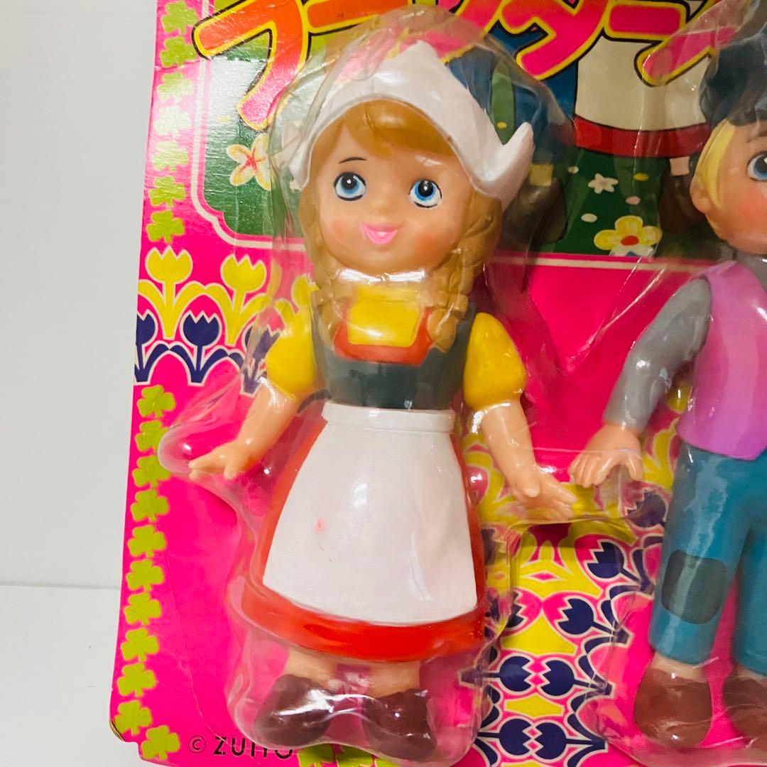 当時物 未開封 タケミ フランダースの犬 ネロ＆アロア ソフビ フィギュア