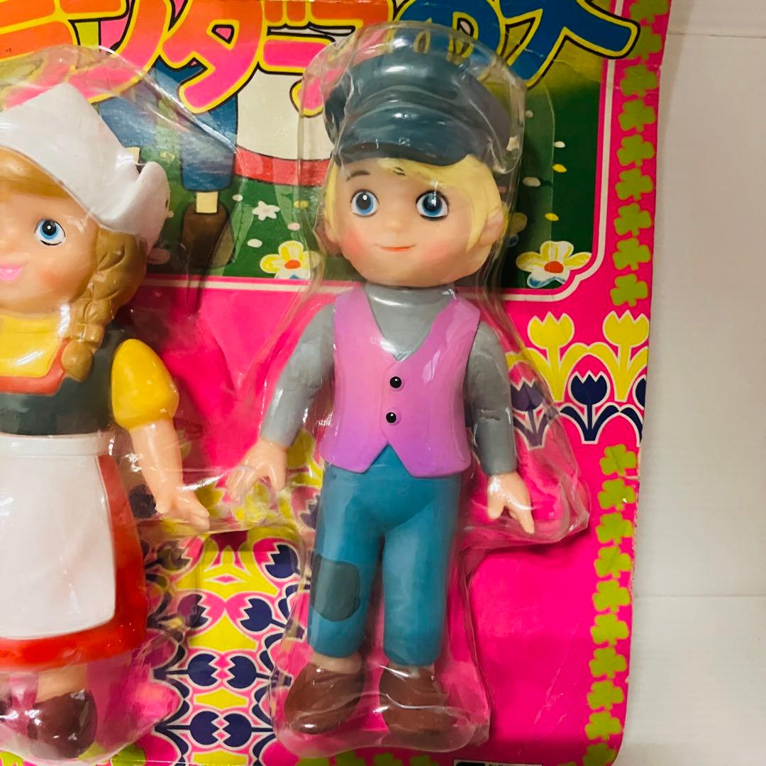 当時物 未開封 タケミ フランダースの犬 ネロ＆アロア ソフビ フィギュア