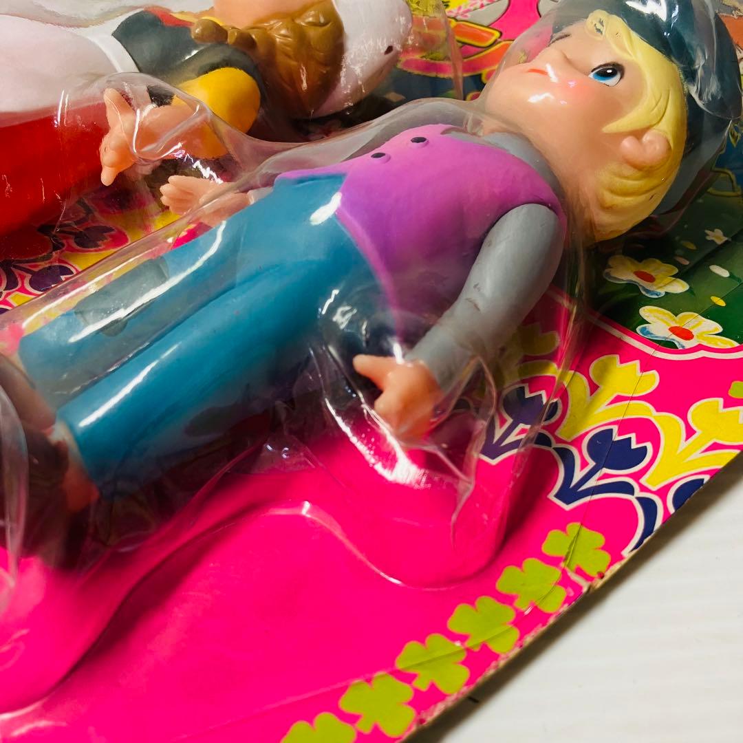 当時物 未開封 タケミ フランダースの犬 ネロ＆アロア ソフビ フィギュア