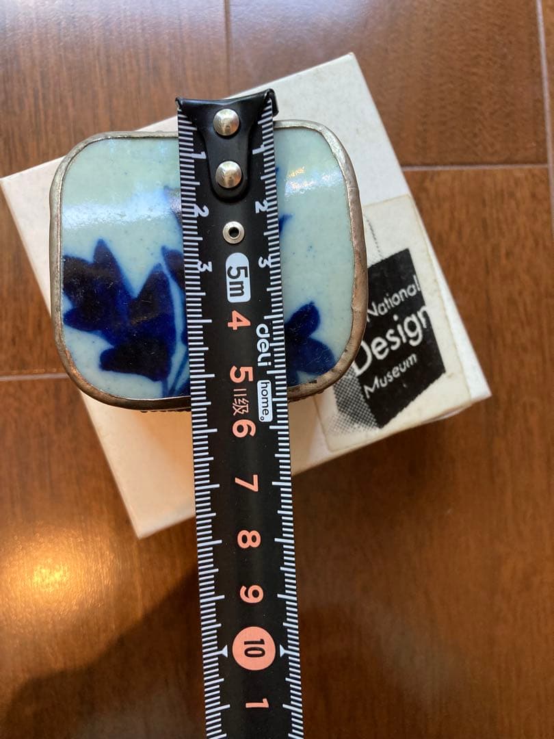 National Design museum 陶器　ボックス　小物入　青白　四角