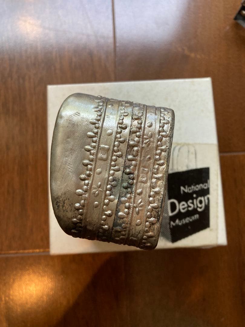 National Design museum 陶器　ボックス　小物入　青白　四角