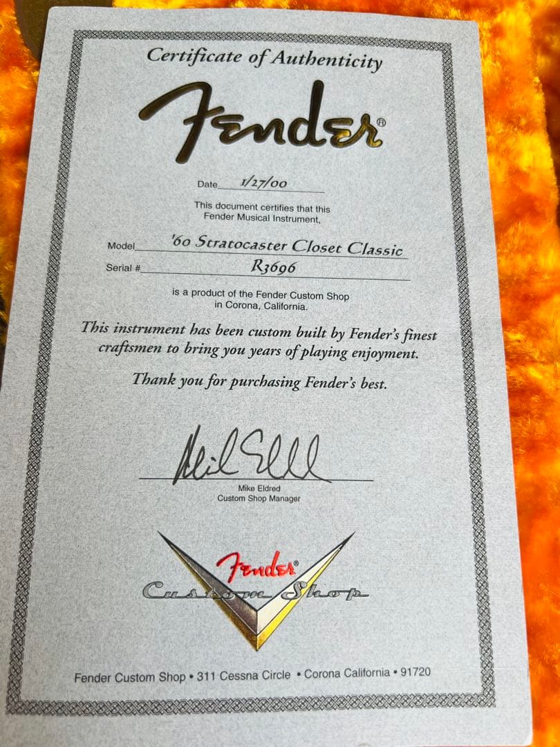 ギター Fender '60 Closet Classic custom shop