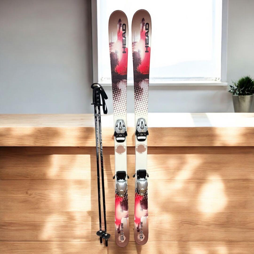 【良品】HEAD MOJO SPAWN 3 キッズ 137cmスキー板 ストック