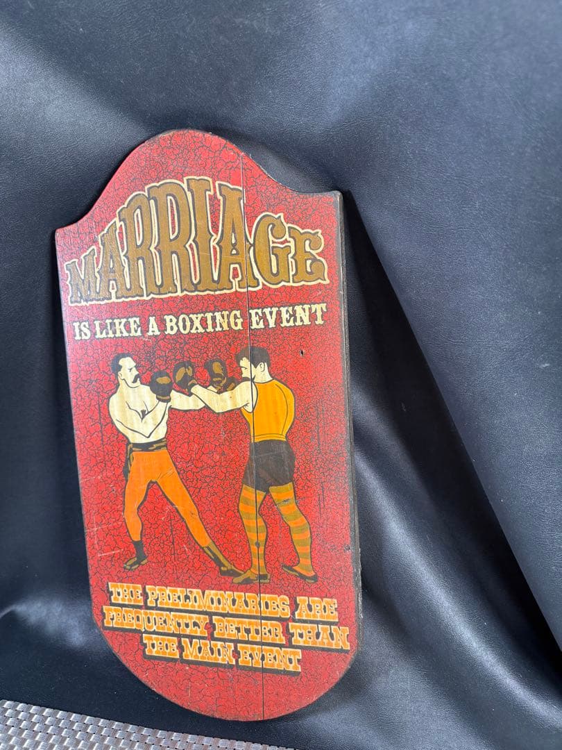 C054 ヴィンテージ　ボクシングテーマの結婚アート