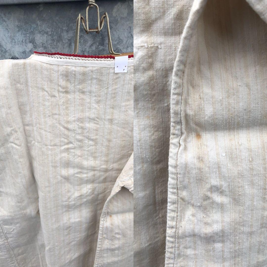 フランス 蚤の市 アンティークリネン 刺繍 ワンピース パリ