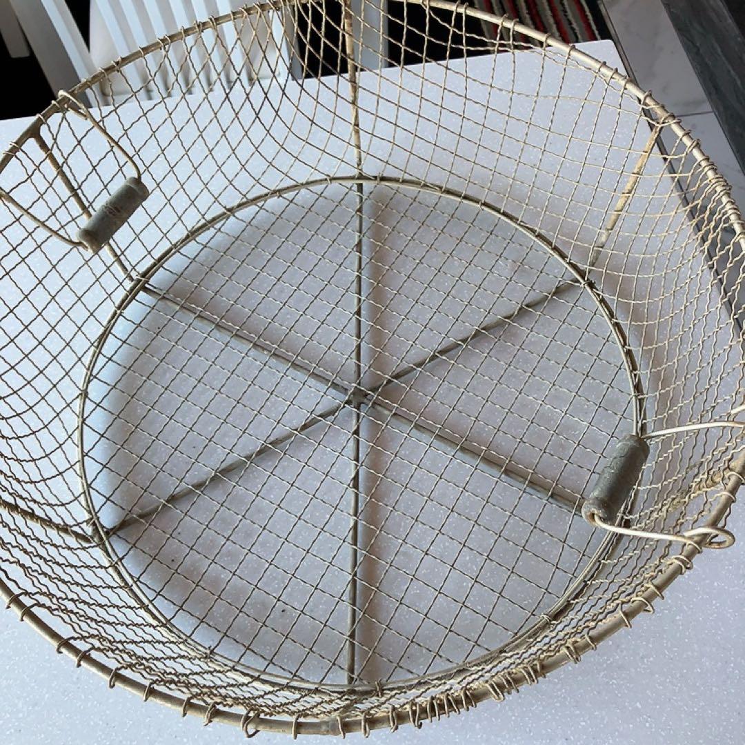 フランス蚤の市 ワイヤーバスケット 57センチ ヴィンテージ インテリア雑貨