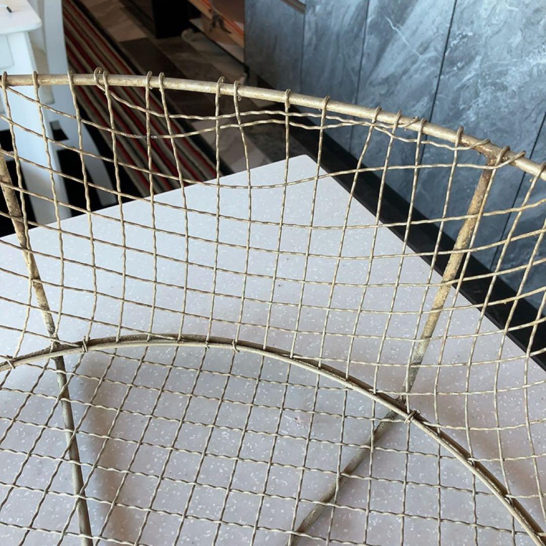 フランス蚤の市 ワイヤーバスケット 57センチ ヴィンテージ インテリア雑貨