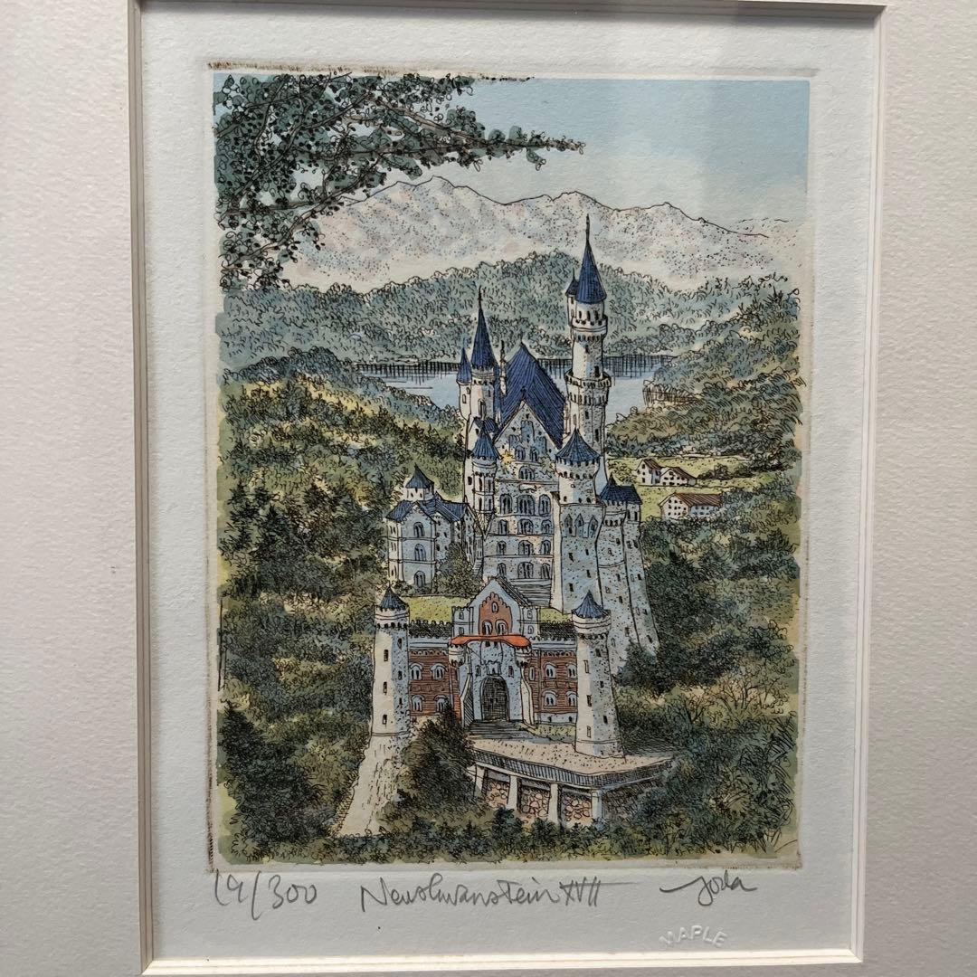 希少　織田義郎リトグラフ ノイシュバンシュタイン城Neuschwanstein