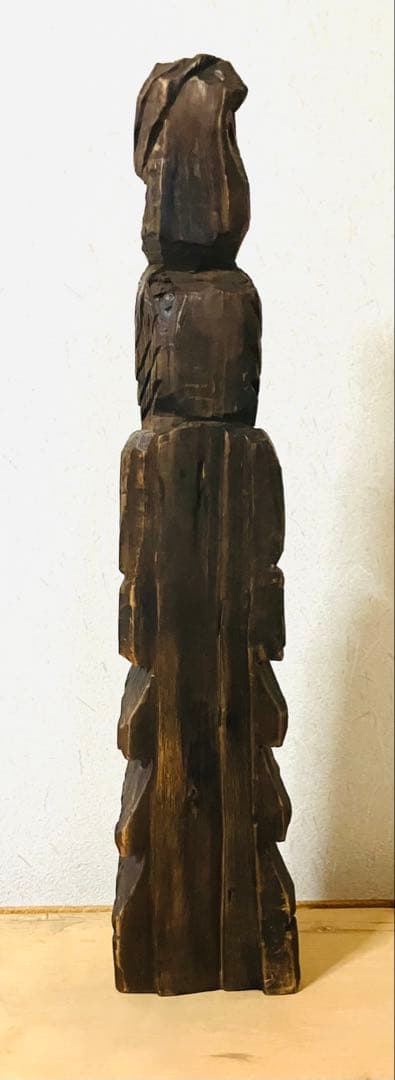 仏像 一刀彫 仏教美術 木彫 円空仏 高さ44cm