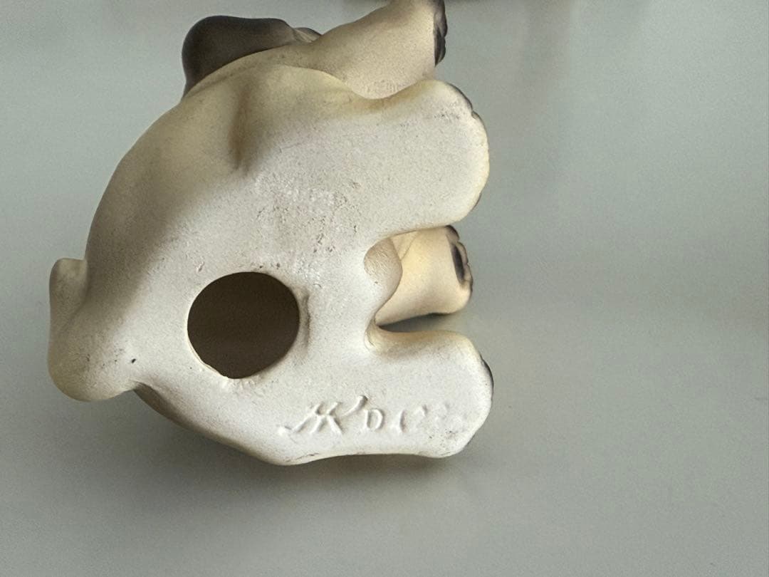 【イタリア　ドマン製】パグ フィギュリン 親子4体セット　陶器　置物Demain