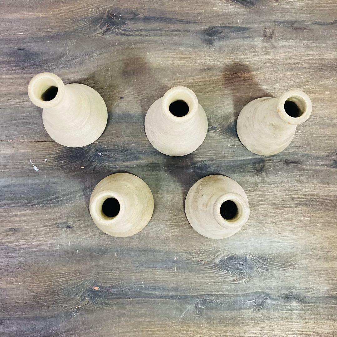 昭和レトロ 陶器 フラワーベース 5脚 花入 花瓶 一輪挿 ビンテージ 信楽