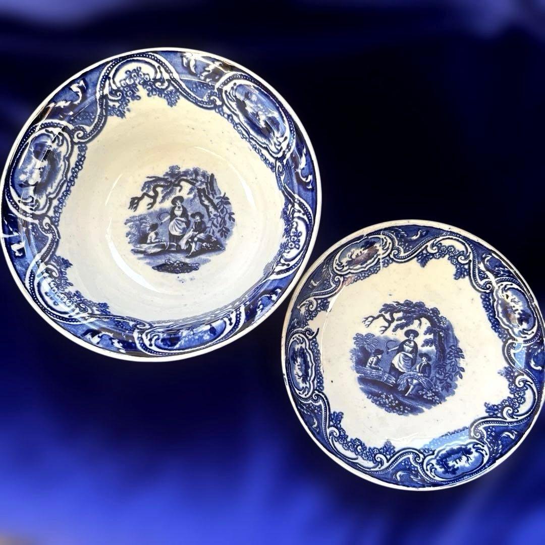 阿蘭陀焼 デルフト ペトルス・レグー窯 銅版転写 どんぶり皿　　鉢アンティーク