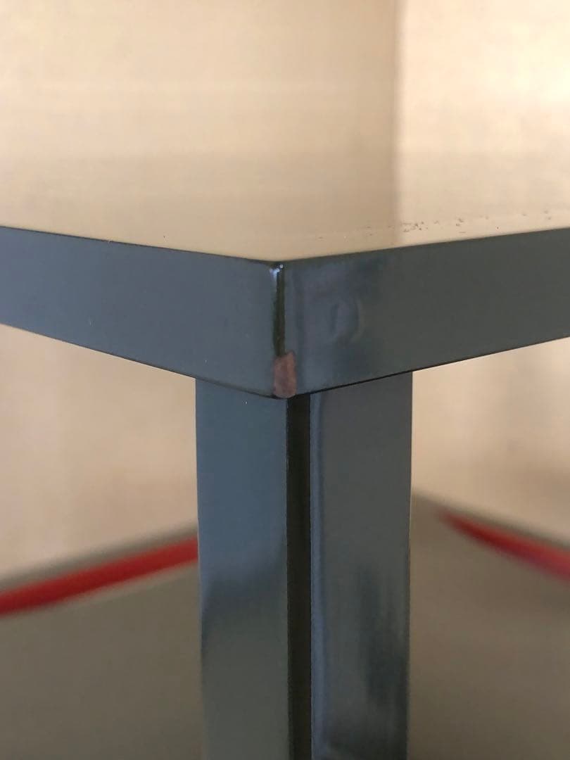 《R》茶道具 青漆 糸巻棚 組立式 塗師 川瀬表完作 共箱　260126く1