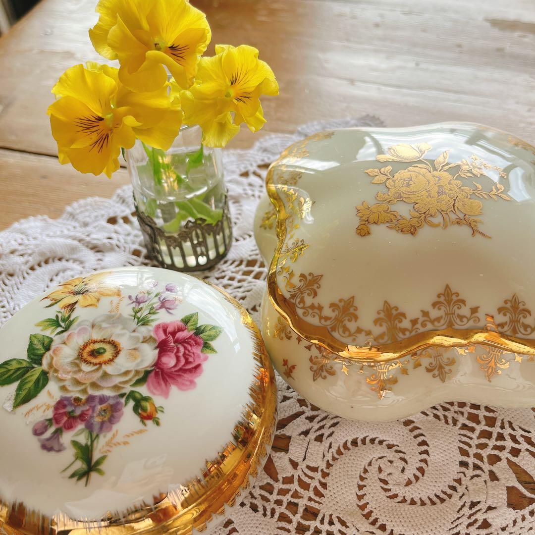 リモージュLIMOGES 可愛い花柄のボンボニエール