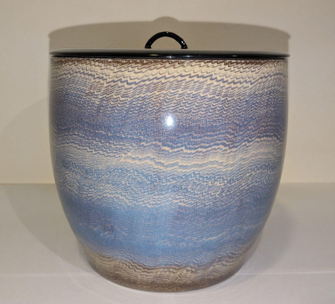 十三代『横石臥牛』刷毛目湖文水指　茶道具　現川焼　臥牛窯　共箱　長崎