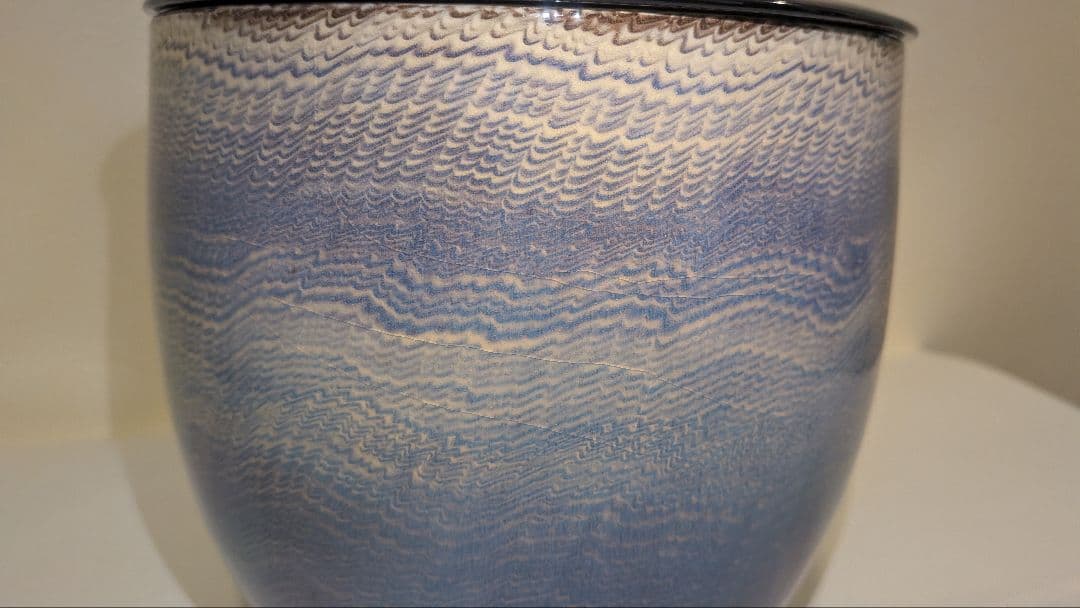 十三代『横石臥牛』刷毛目湖文水指　茶道具　現川焼　臥牛窯　共箱　長崎