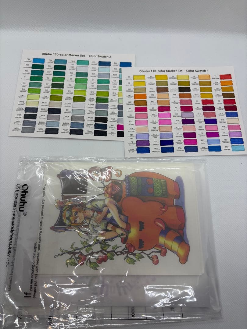 ohuhu アートマーカー 細字、筆 120色121本 honoluluB