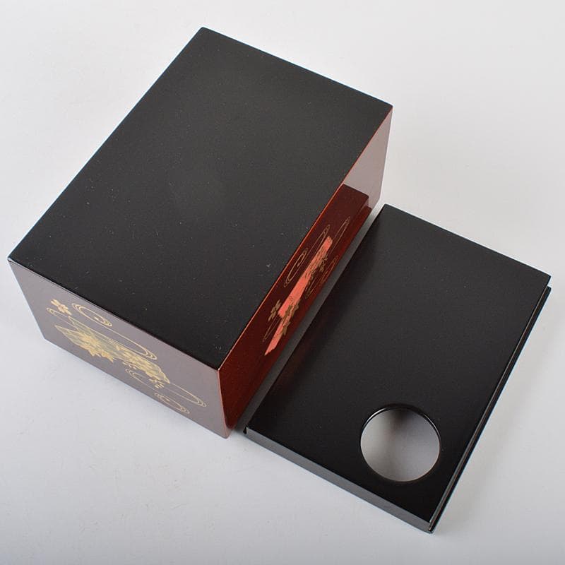 茶道具　溜塗　花筏蒔絵　茶箱　茶碗　棗など　八点　一式　V　R7073