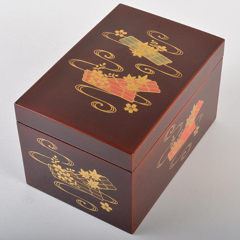 茶道具　溜塗　花筏蒔絵　茶箱　茶碗　棗など　八点　一式　V　R7073