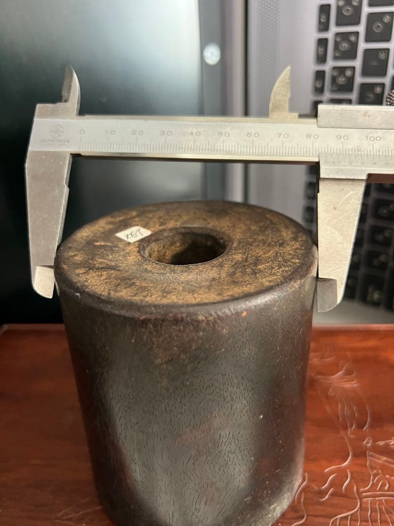 筆筒 古美術 木製 H-10cm