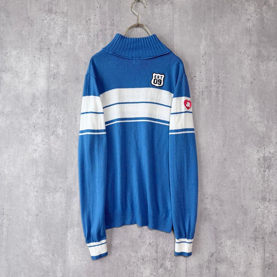 アルチビオ archivio ハイネックセーター ニット カシミア混 ブルー M