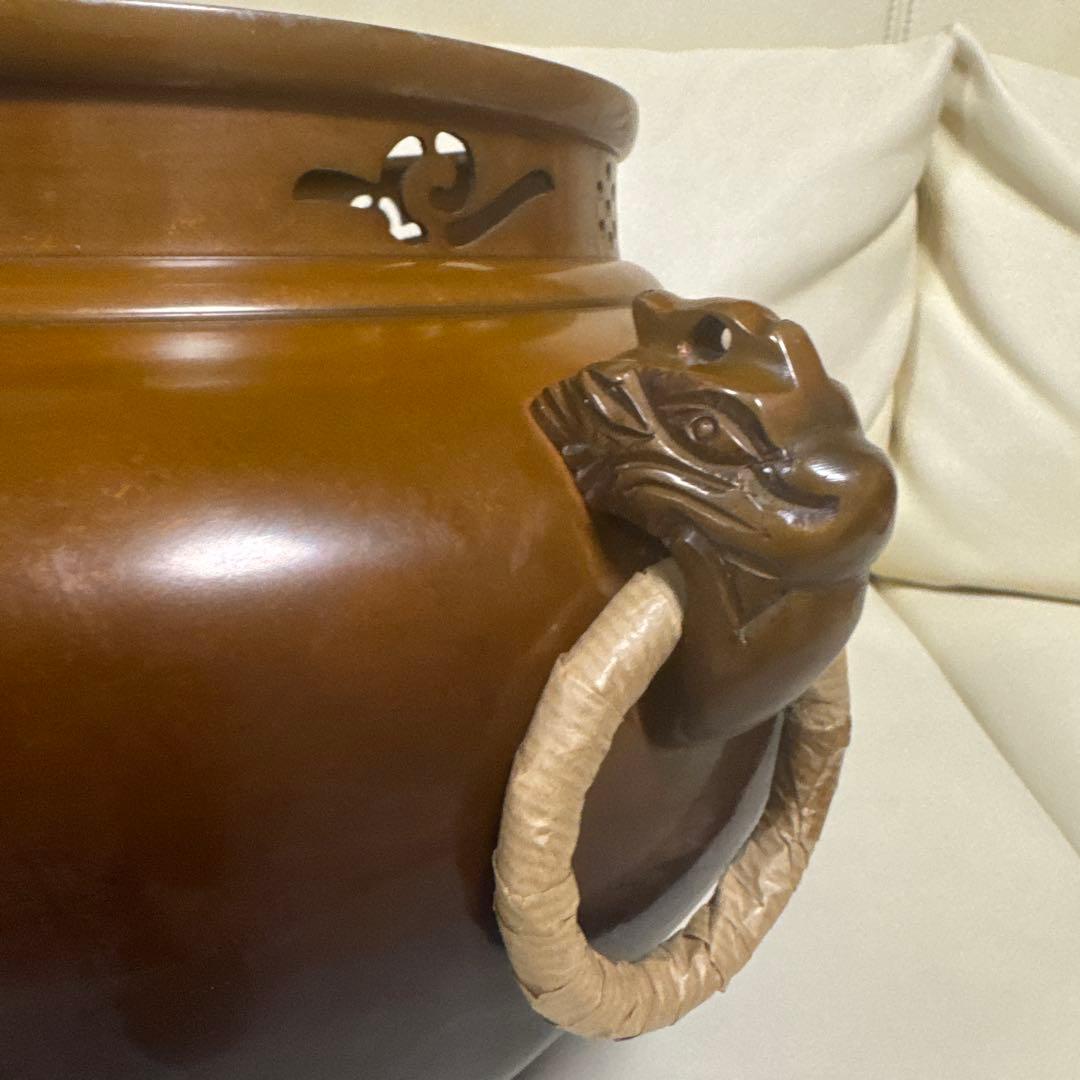 唐銅 鬼面風炉 鋳物 茶道 伝統工芸品