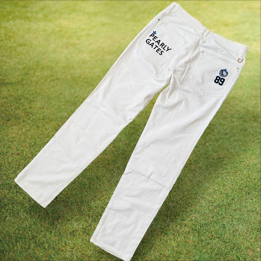 パーリーゲイツ　パンツ　白　M〜L相当　秋冬　コットン素材　ホワイト　4 ゴルフ