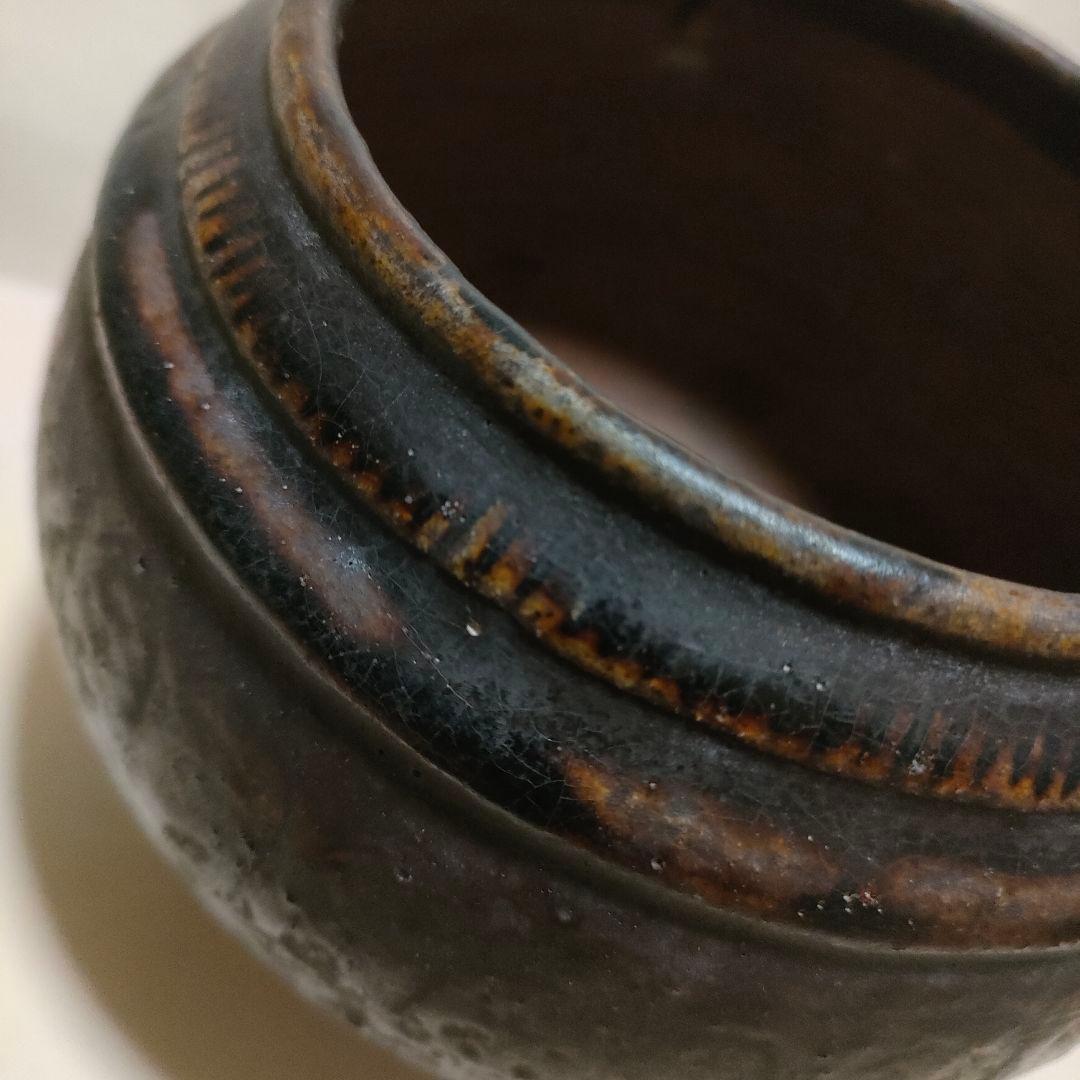 クメール鉄釉壺　11〜12c 骨董アンティーク　カンボジアNo.161