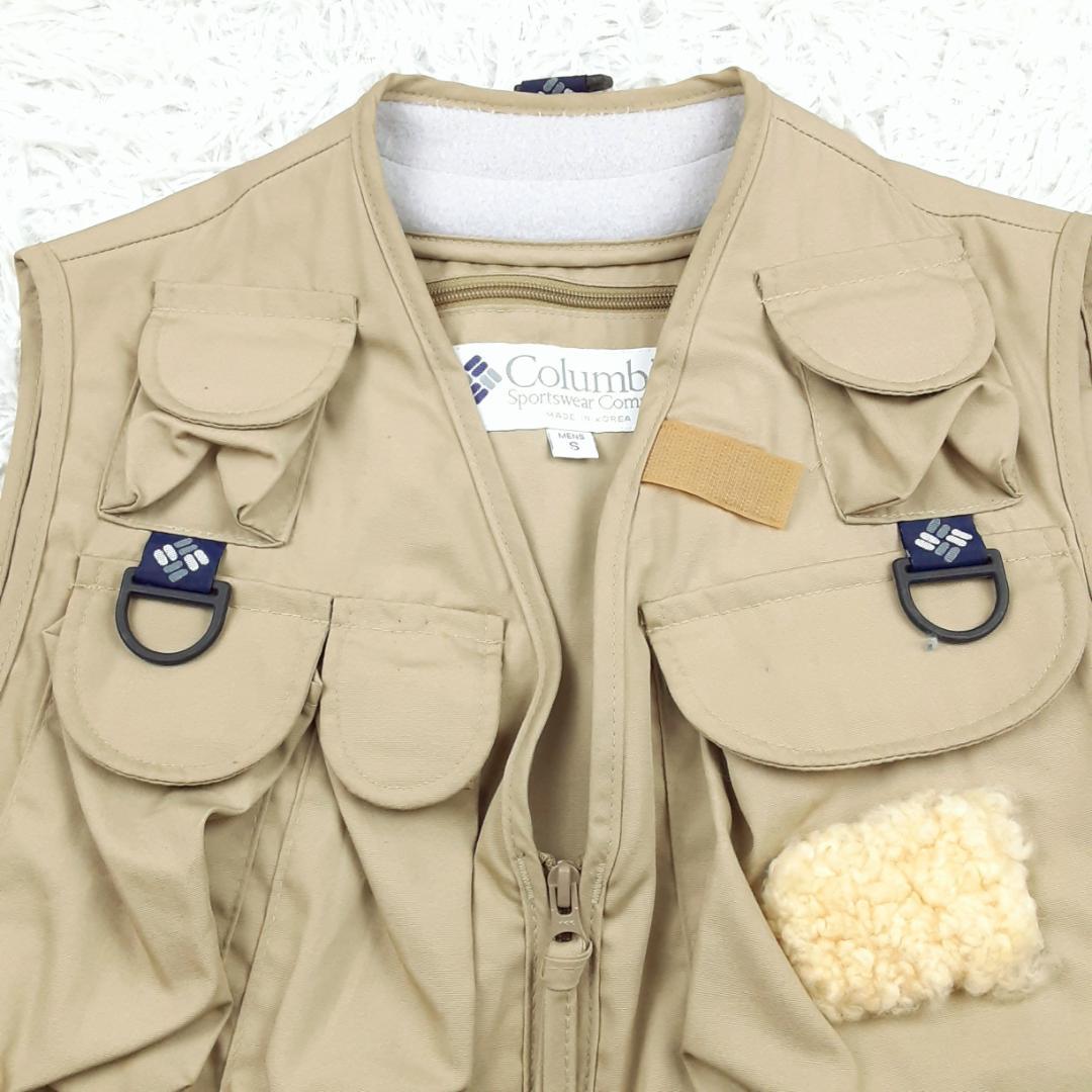 美品◎Columbia コロンビア フィッシングベスト 釣り用 ベージュ 韓国製