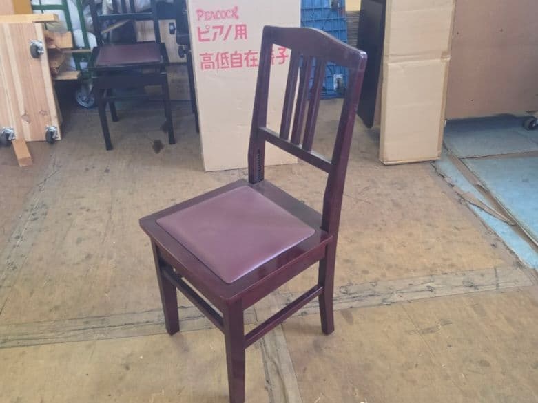 茶木製ピアノ背もたれ椅子バイオリン