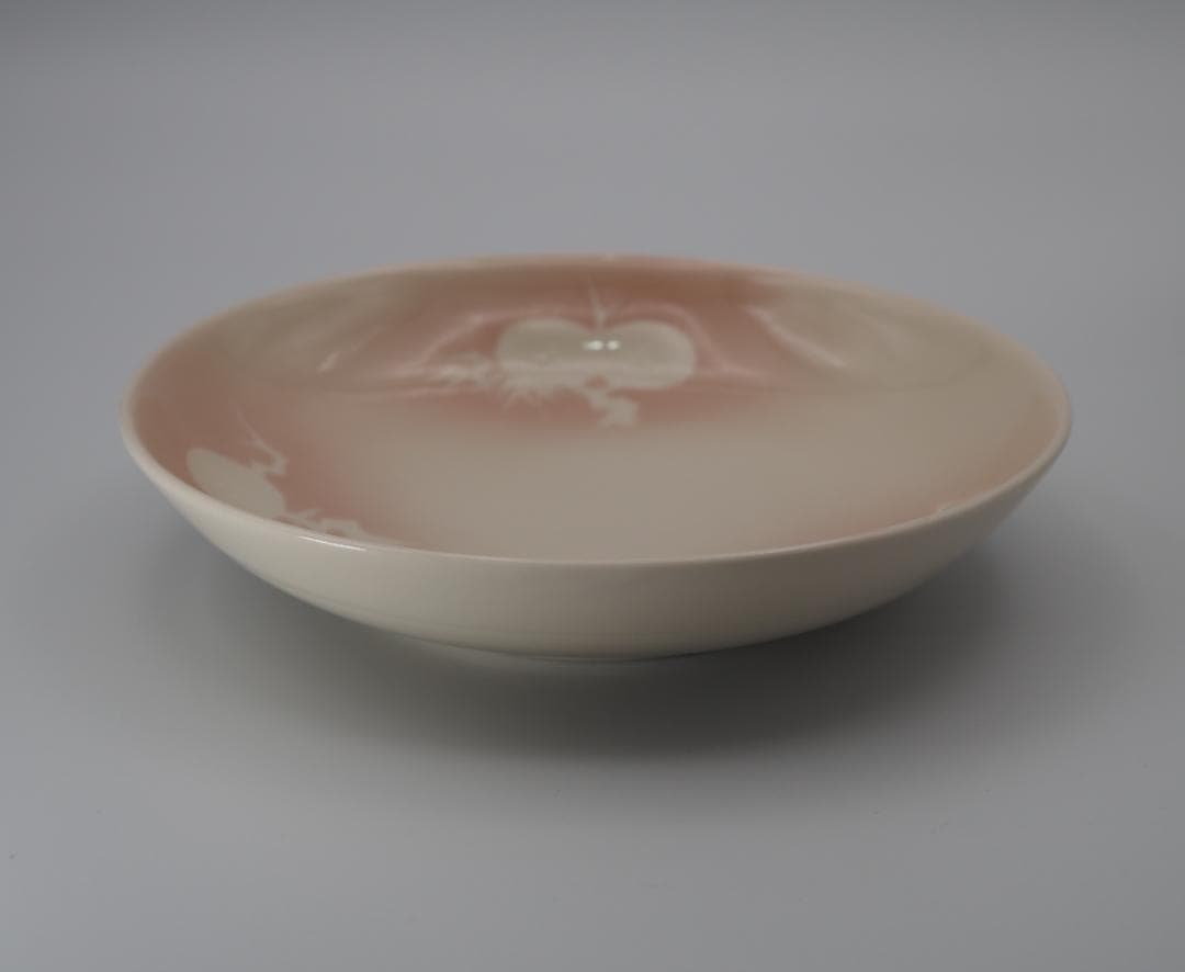 清風与平 瑍白磁 浮文釉下彩 皿 10枚 共箱